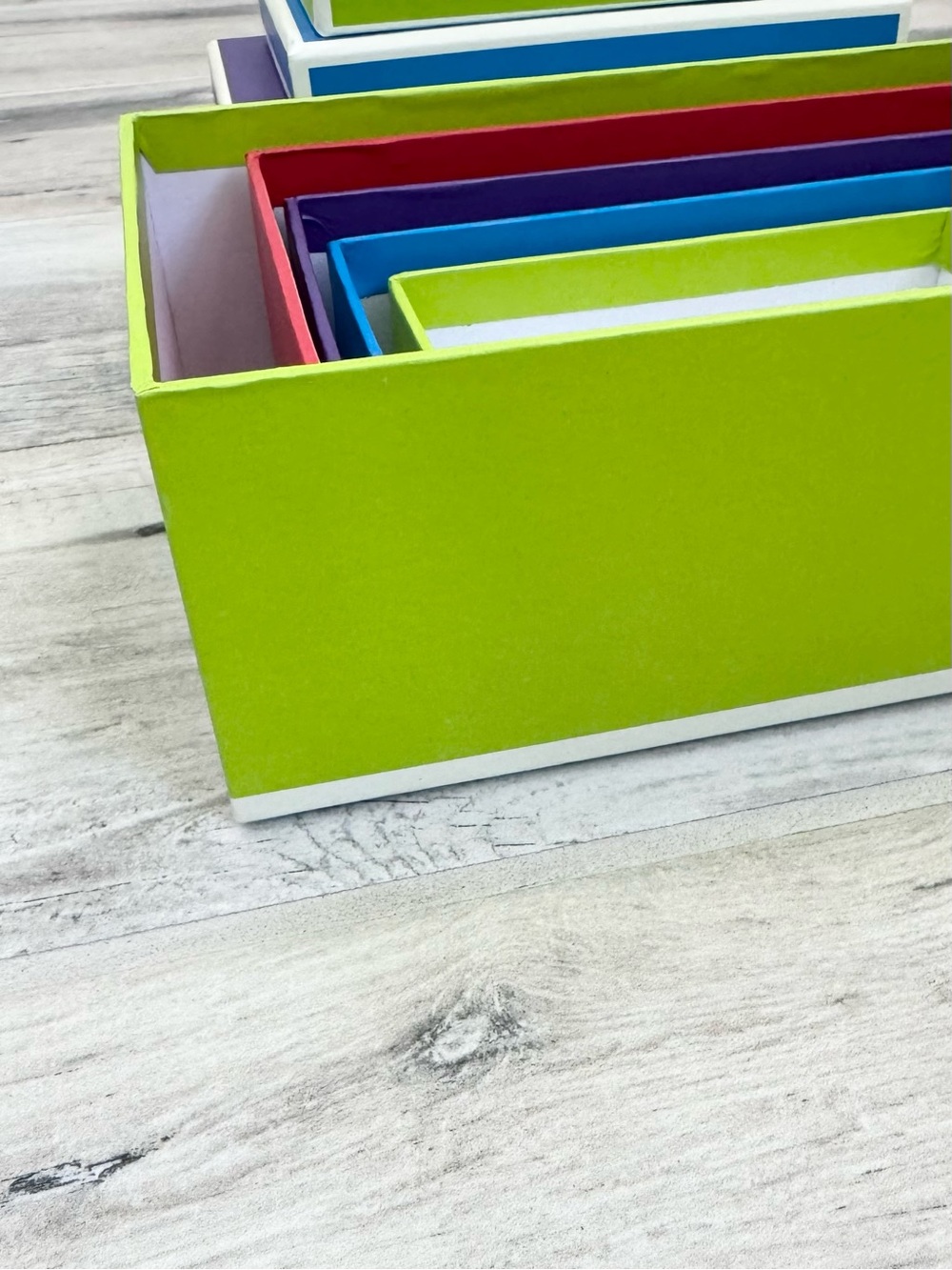Vibrant Color Variety Nested Rectangular Boxes - Picture 4 of 7